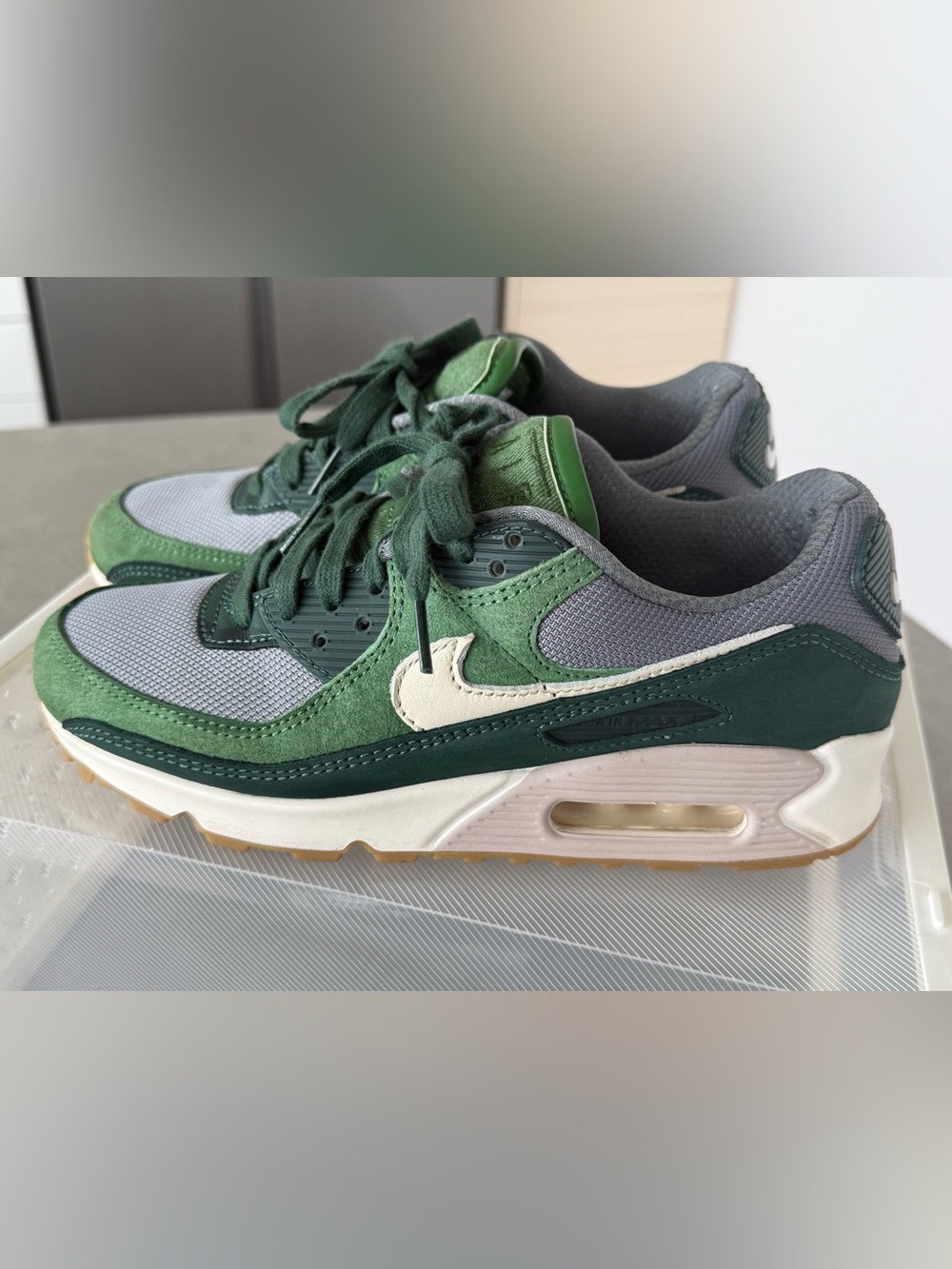 Nike Green & Cream Suede Mesh Sneakers